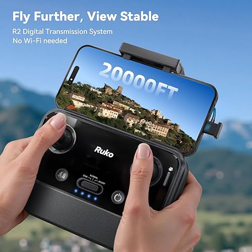 Miniatura 12 de Ruko Drones U11MINI con cámara para adultos 4K, 70 minutos, 2 baterías, menos de 8.82 oz, dron con cámara GPS TOF 9800 pies de largo alcance retorno