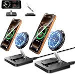 Chargeur magnétique sans fil, [2 Boîte] 15W Stand de recharge rapide pliable pour iPhone 17/16/15/14/13/12 Série/AirPods 3/2/Pro 2/3, Station de rechargeur sans fil Samsung pour Galaxy S26 UltraS25/S24/S23/S22/S21
