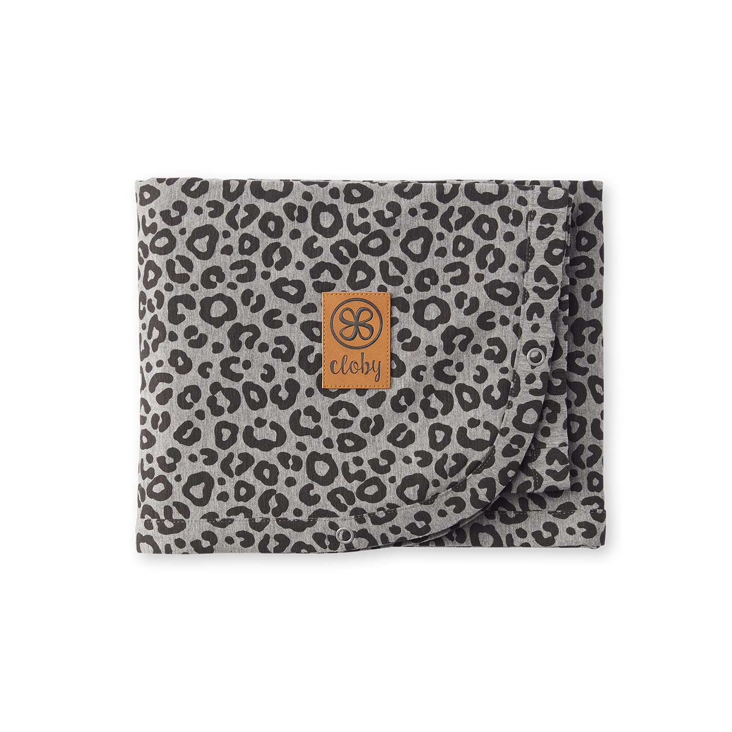 Cloby CBY-UVB-LPG multifunktionale Babydecke mit UV-Schutz (UPF 50+) - Leopard grau/schwarz
