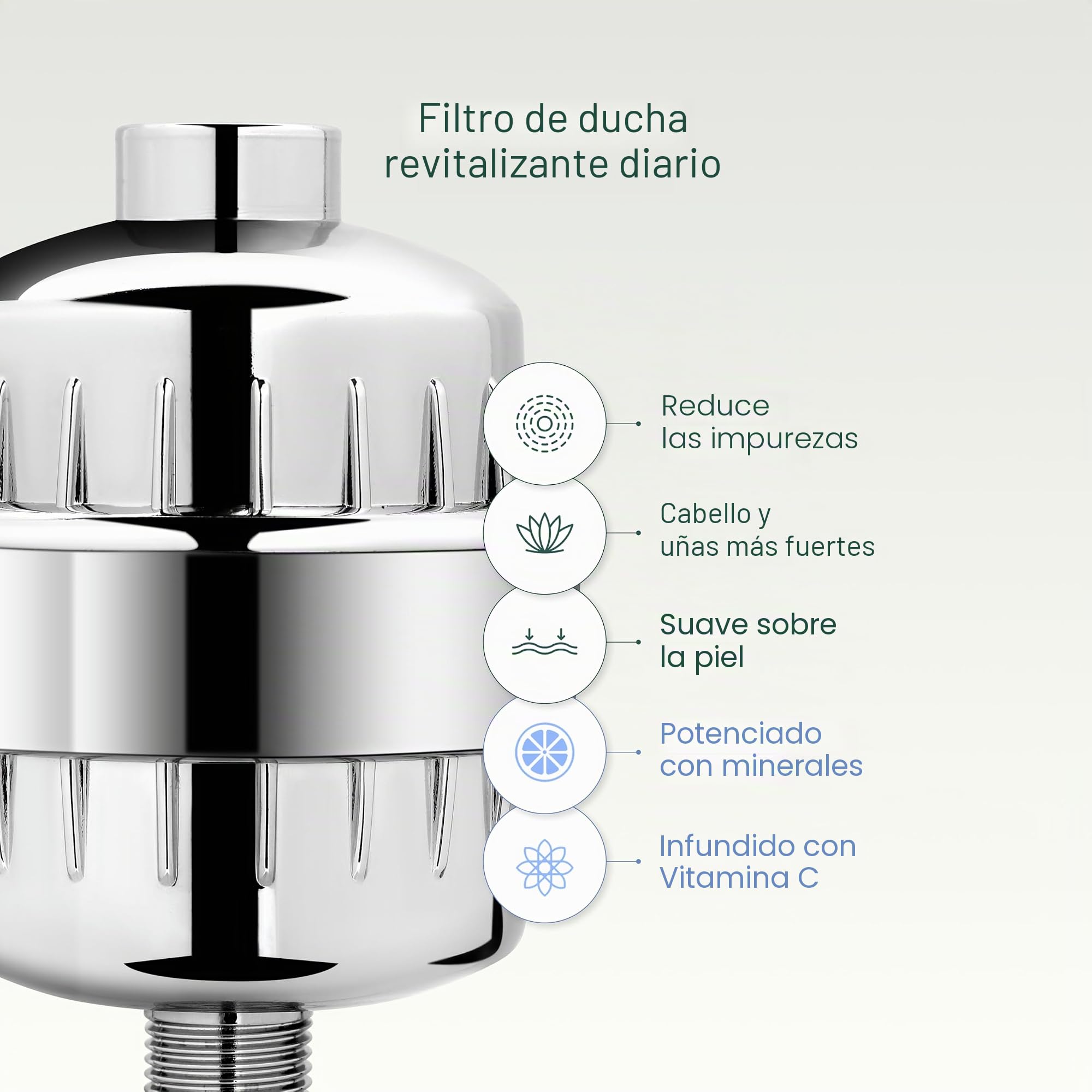 AquaBliss AB-SF100-GD SF100-Filtro de Ducha, Color Dorado Mate