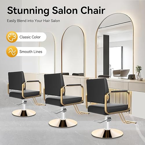 Miniatura 4 de Silla de peluquería para estilista, silla de peluquería para el hogar, altura ajustable y giratoria de 360, sillas de salón de belleza, spa, equipo