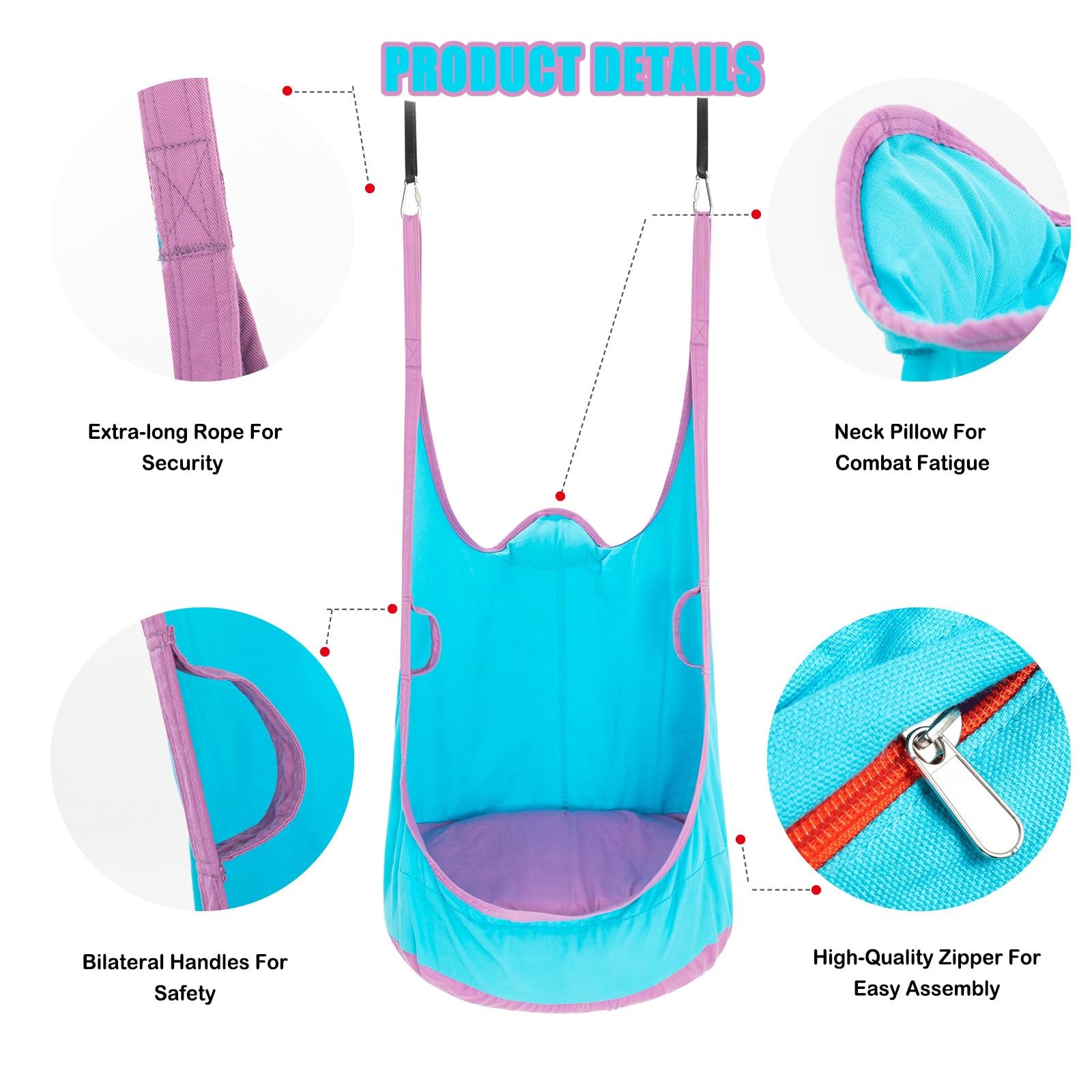 Columpio para niños, hamaca con almohada inflable, columpio sensorial, regalo de cumpleaños para niños, hasta 80 kg | Leroy Merlin Columpio para niños, hamaca con almohada inflable, columpio sensorial, regalo de cumpleaños para niños, hasta 80 kg | Leroy Merlin