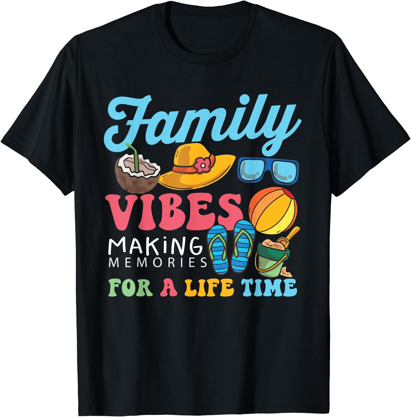 Family Vibes 2024 Matching Summer Vacay TeesFunny Matching Family Vibes Reunion 2024 Making Memories Tee T-Shirt