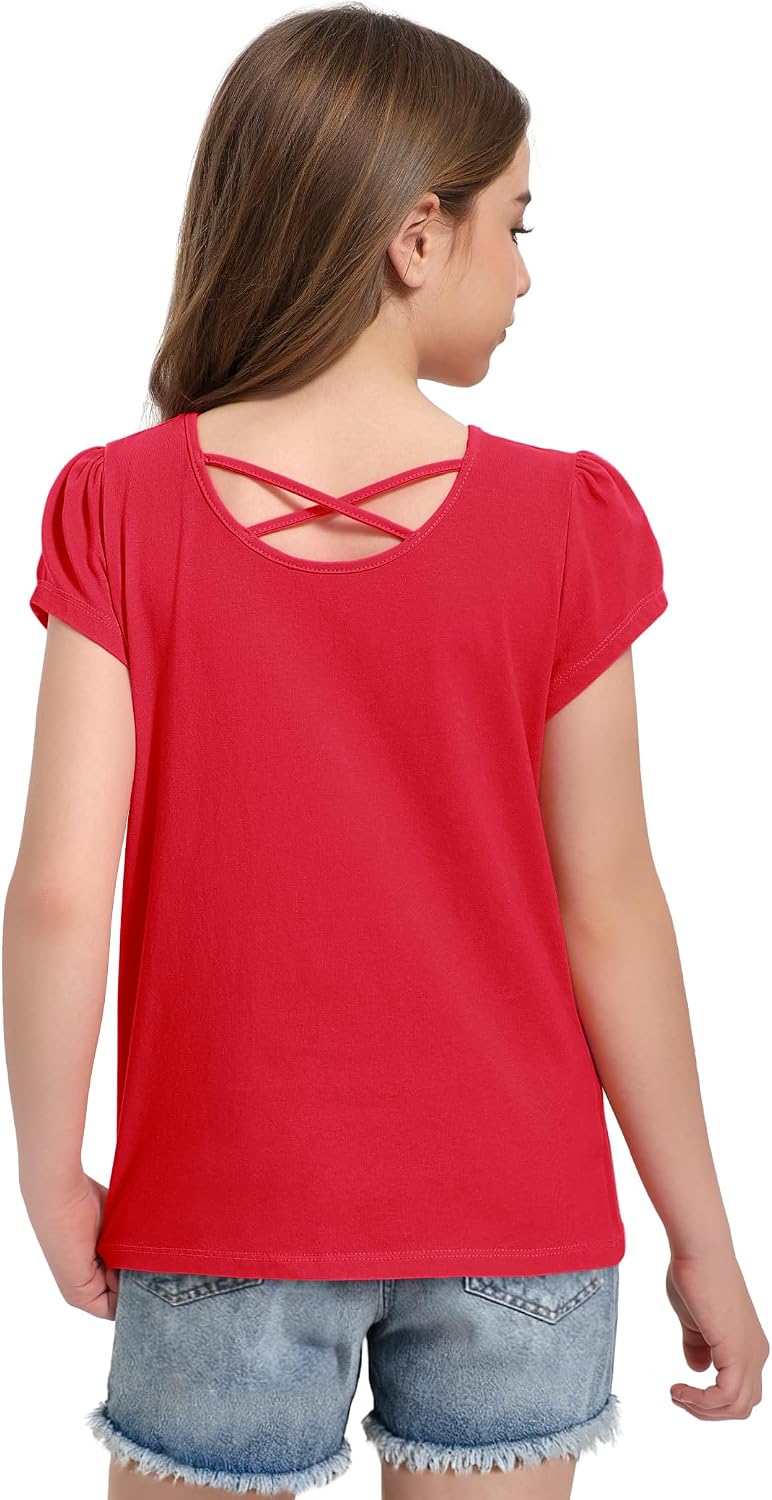 Kereda Girls Shirts Fashion Cross Back