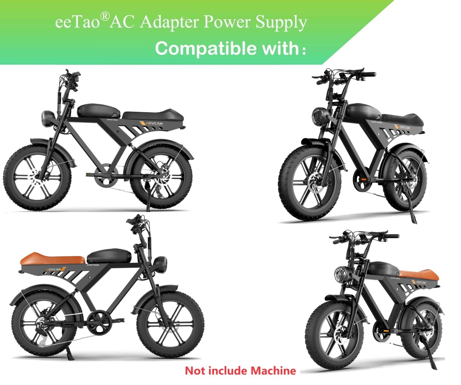 eeTao 54.6V 2A AC/DC Adapter Charger Compatible with MOVCAN V30 Electric Bike 48V 15.6AH 48VDC Removable Lithium-ion Li-ion Battery Pack 54.6VDC 2000mA DC54.6V Mountain Bike Power Supply Cable Cord