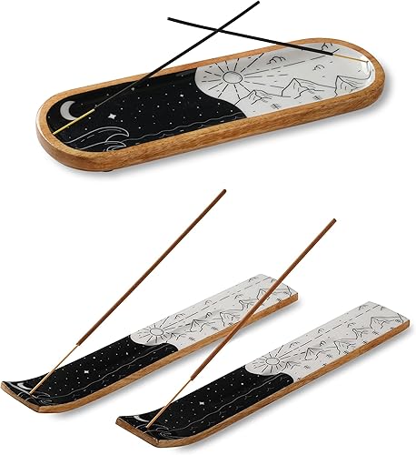 Folkulture Soporte para incienso o quemador de incienso, moderno atrapa cenizas o soporte para palitos de incienso para decoración del hogar con