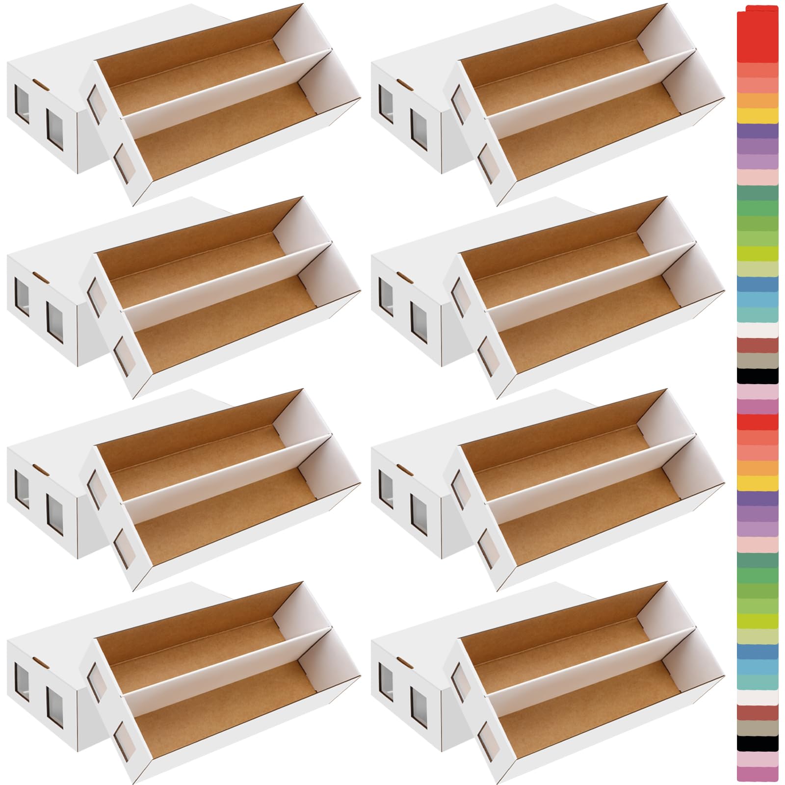 8 Pack Trading Card Storage Box, 13000+ Count Card Storage Box with 48 Card Dividers, Cardboard Card Storage Boxes Sports Card Cases Bulk Card Storage Box Trading Card Box for Basketball Sports Cards