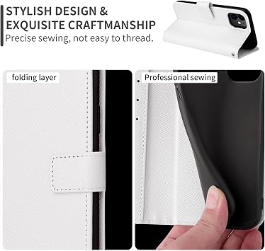 Compatible with Sharp Aquos R8 Pro Wallet Case with Credit Card Holder PU Leather Flip Folio Phone Cover for Sharp Aquos R8 Pro, White