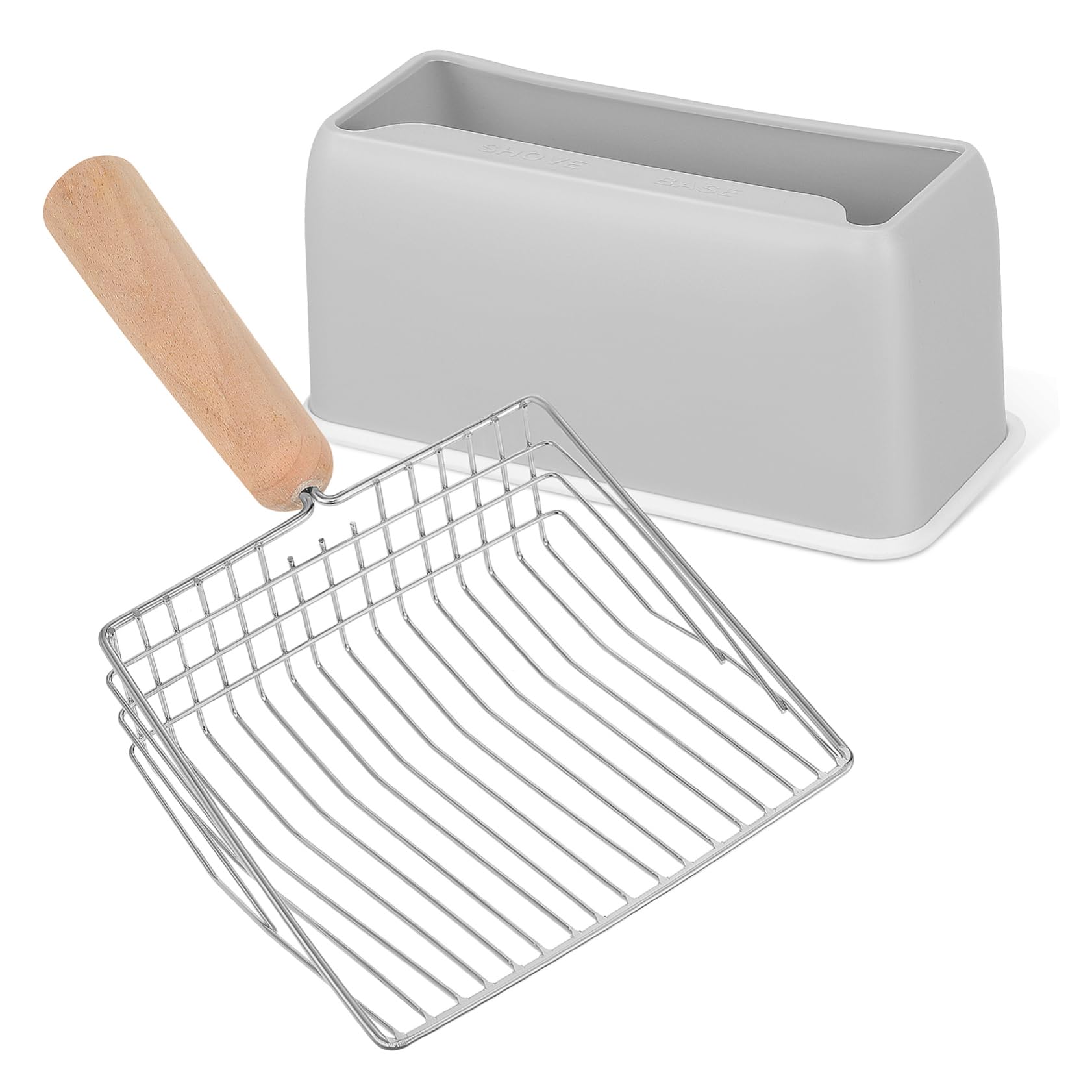 Toddmomy 1Set Durable Metal Kitten Litter Scoop with Comfortable Handle and Holder Efficient Cat Litter Sifter Tool for Quick Cleaning of Litter Box Sturdy Construction for