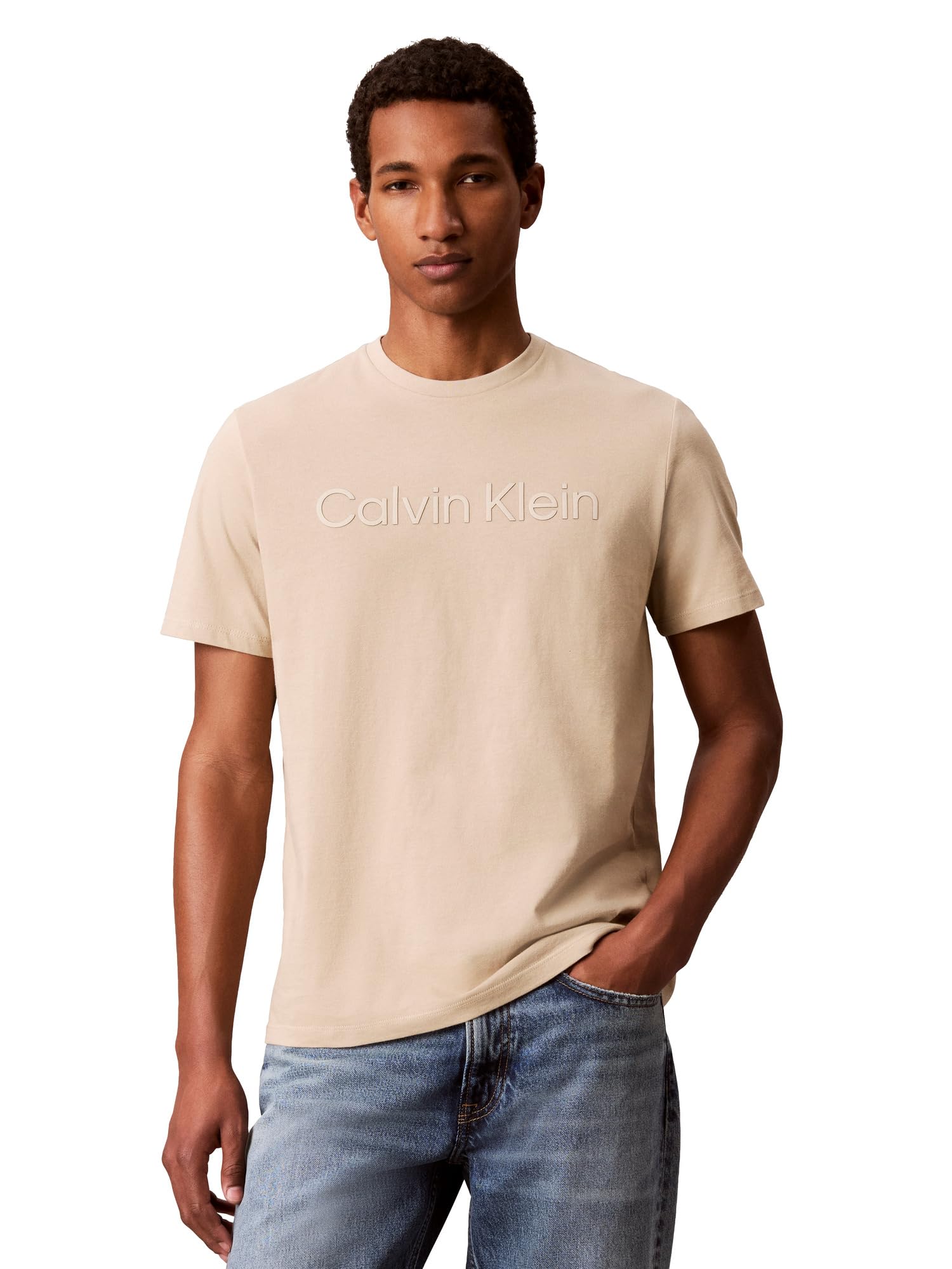Calvin Klein Men's Relaxed Fit CK Logo Crewneck T-Shirt