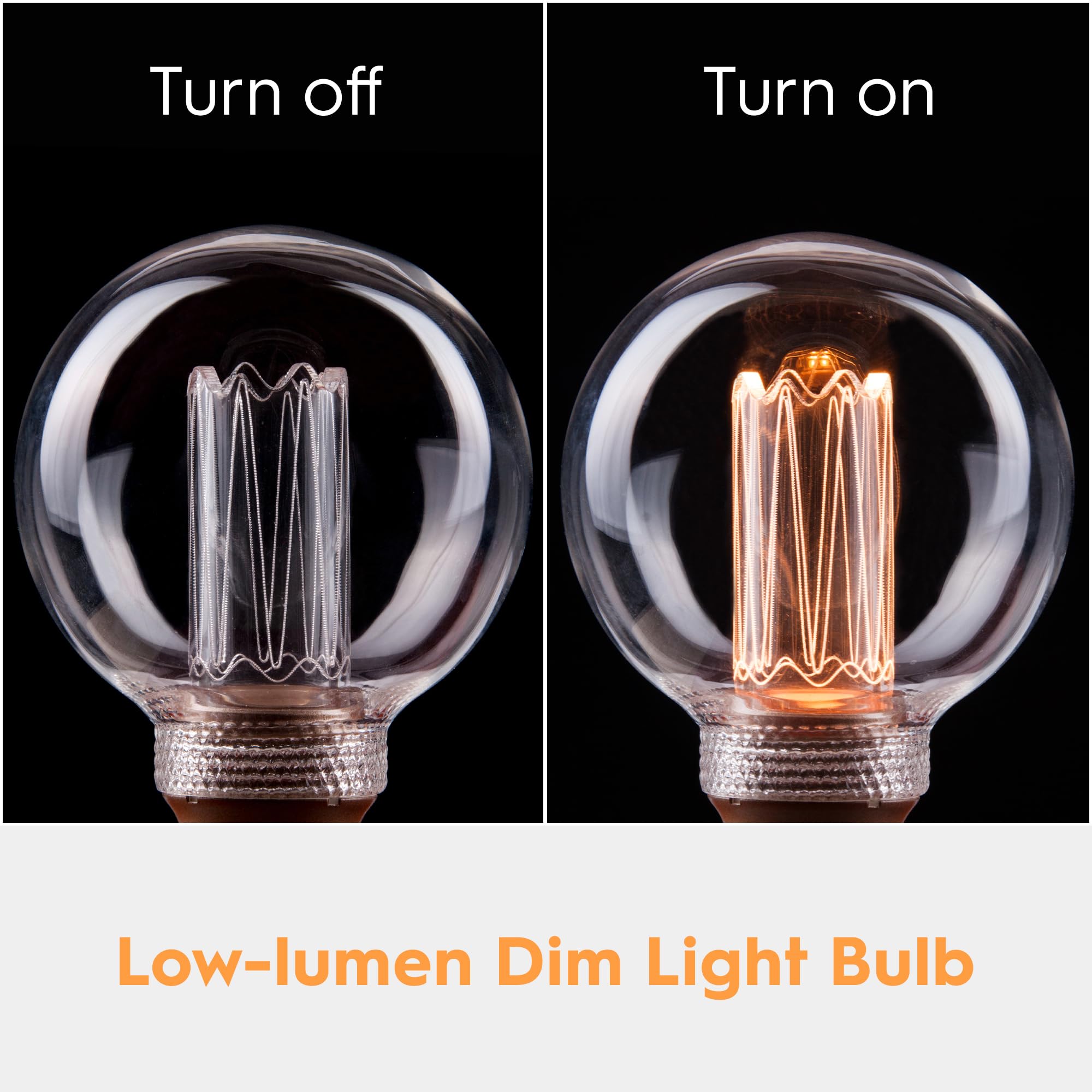 Edison - Bombilla LED de color ámbar (base E26, intensidad regulable, filamento virtual RN, 3,5 W, 110 – 130 V, equivalente a 40 W, 120 lúmenes, 2000 – 2200 K, luz cálida para decoración)