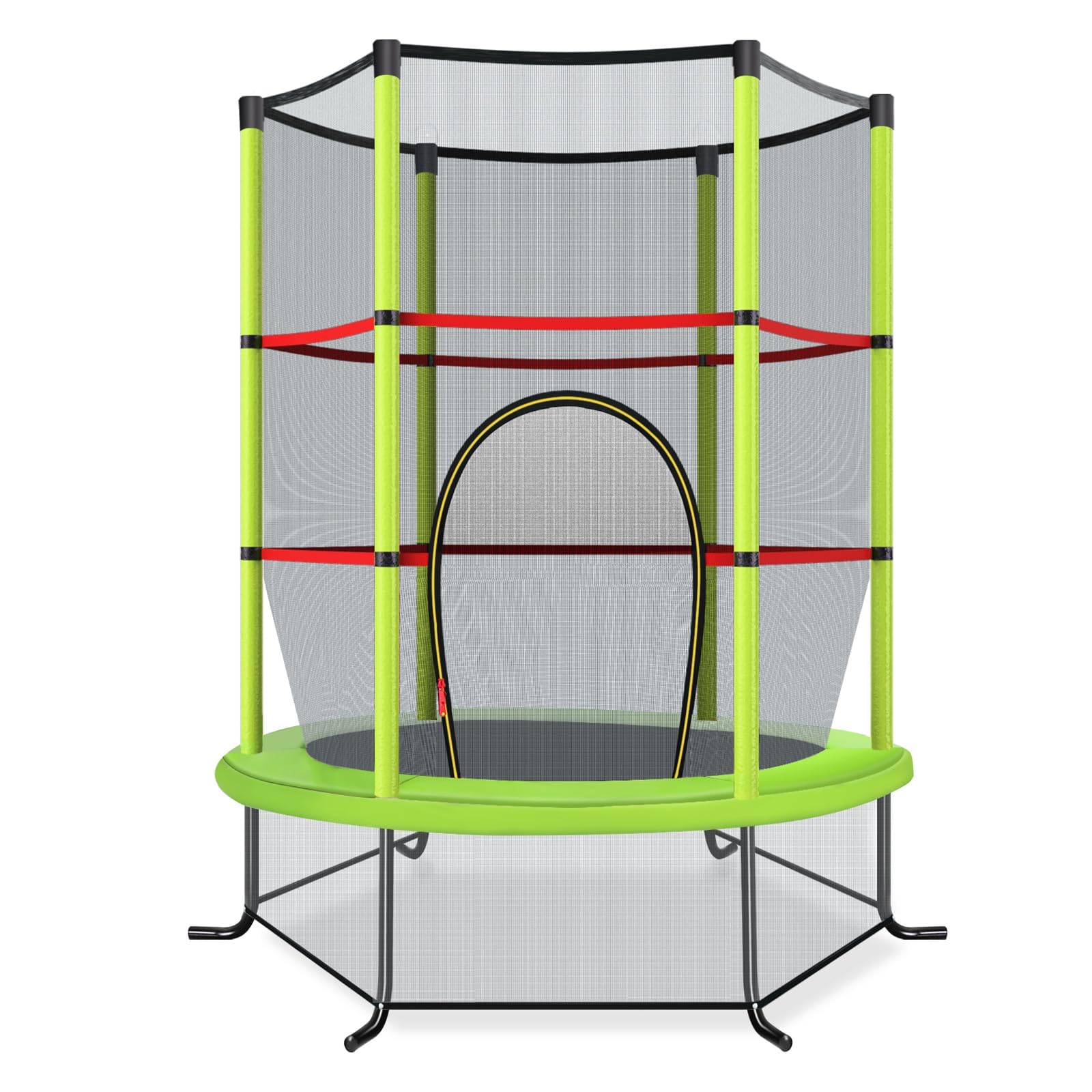 COSTWAY Ø165cm Gartentrampolin mit Sicherheitsnetz, Trampolin bis 135KG belastbar, Indoor-/Outdoortrampolin für Kinder ab 3 Jahre
