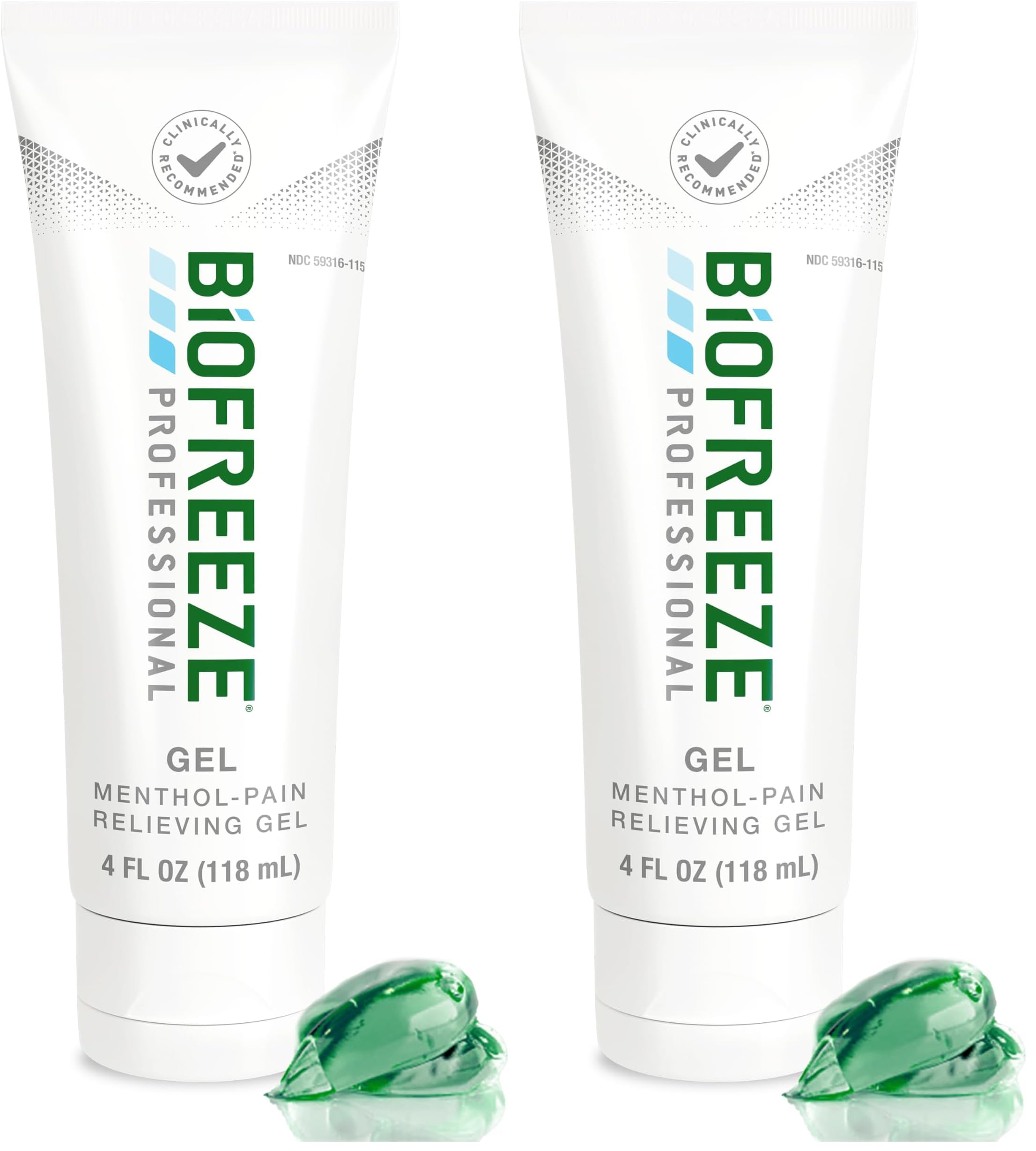 Biofreeze Professional Strength Pain Relief Gel, Arthritis Pain Reliver, Knee & Lower Back Pain Relief, Sore Muscle Relief, Neck Pain Relief, FSA Eligible, 4 FL OZ Menthol Gel (Pack of 2)