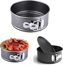 4 Inch Non-Stick Round Cake Pan - Teflon Coated, Carbon Steel Mini Baking Pan for Cheesecakes, Pies, Quiches, and Small Desserts - Oven & Microwave Safe - 1 PCS Black