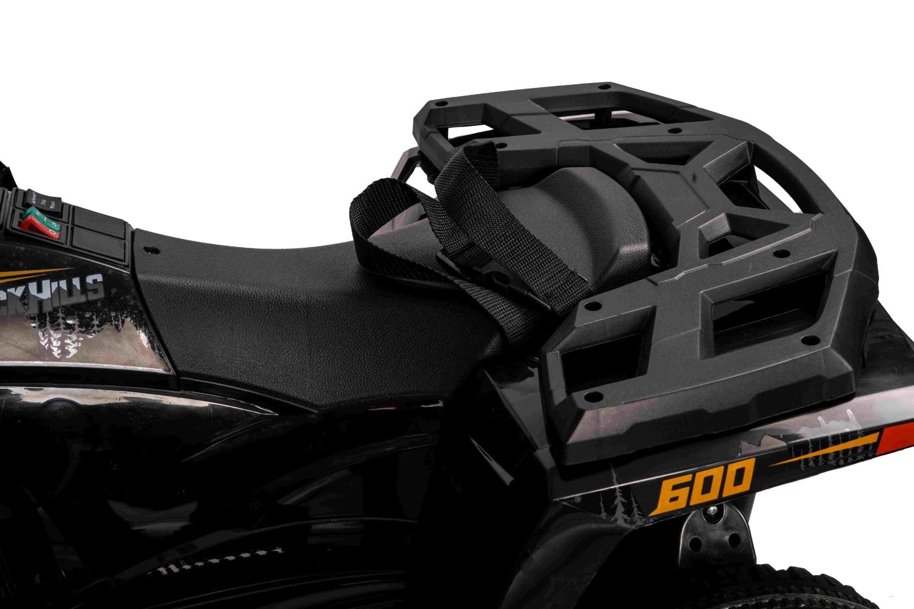 Quad électrique Enfant 12V sous Licence Arctic Cat, Transmission arrière, Noir, Batterie Lithium, 2 Moteurs de 25W véhicule Electrique pour Enfants 3-5 Ans, MP3/AUX/éclairage LED