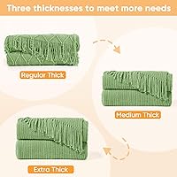 Vista 65 de inhand Knitted Throw Blankets for Couch and Bed, Soft Cozy Knit Blanket with Tassel, Black Lightweight Decorative Blankets and Throws, Farmhouse