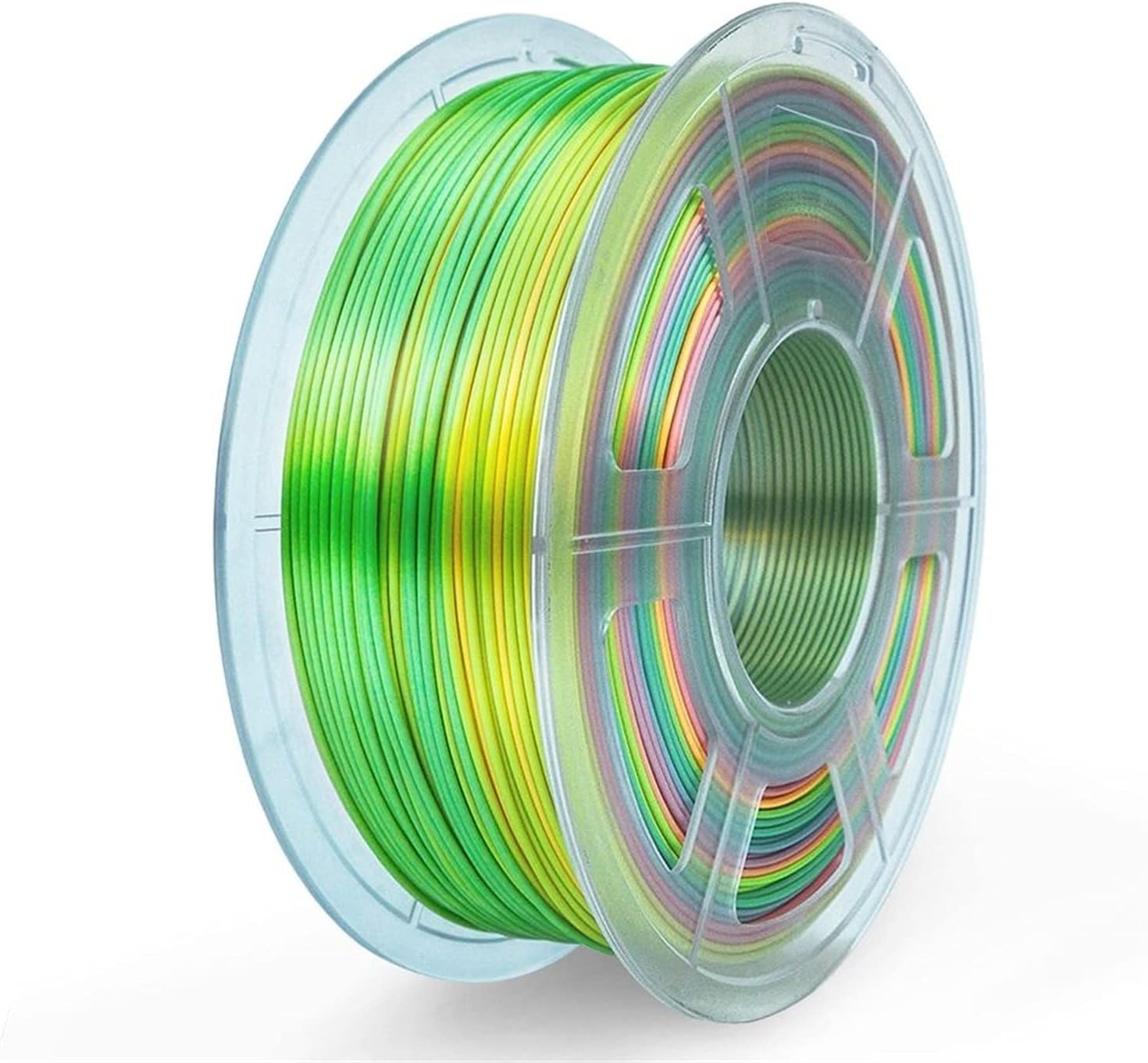 1.75mm PLA Silk Rainbow Colorful 3D Printer Filament No Bubble with Vacuum Package Tolerance +/-0.02mm (Color : Silk Rainbow)
