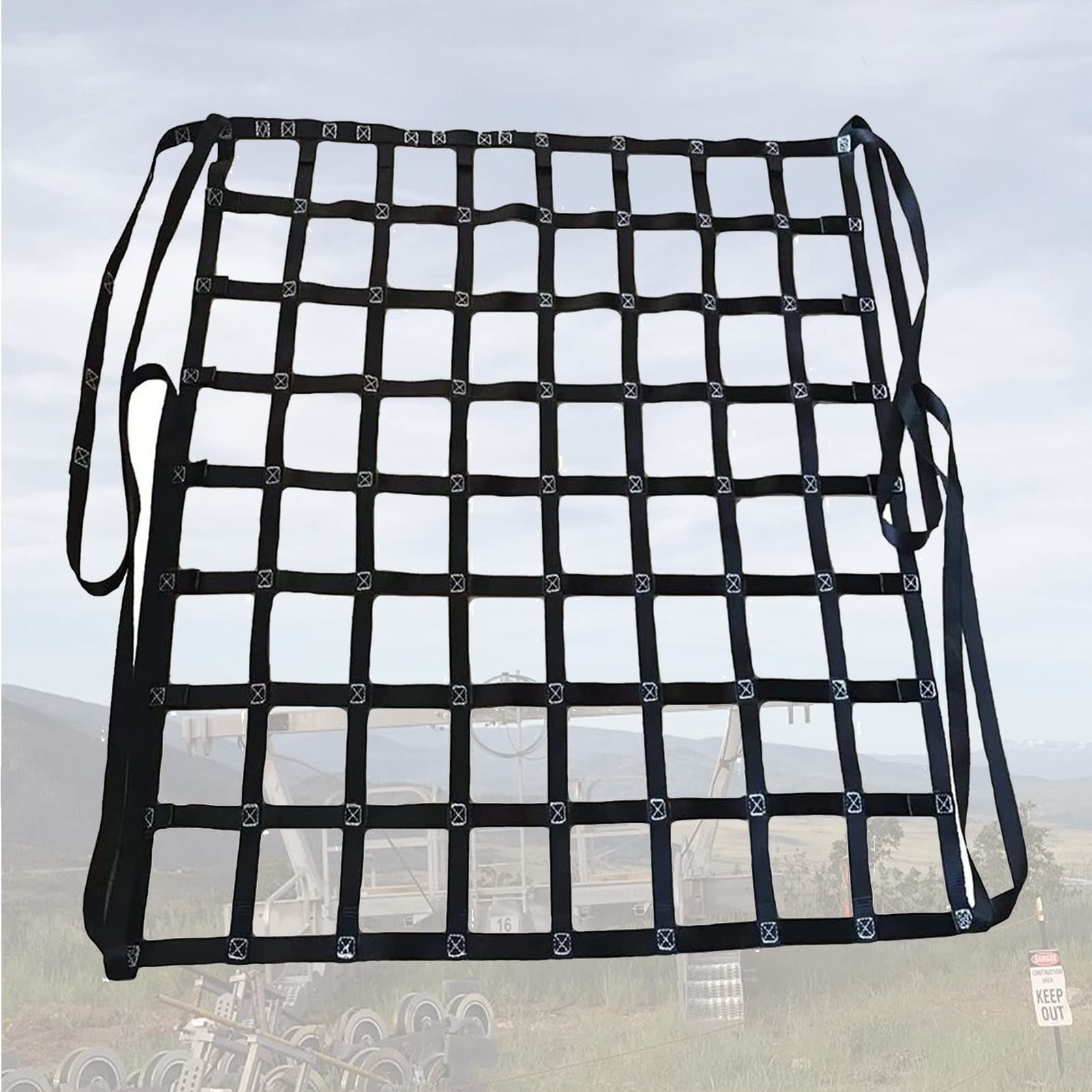 Ladungssicherungsnetz aus Polyester – Strapazierfähiges, elastisches Ladungssicherungsnetz, reißfestes Nylon-Ladungssicherungsnetz, Trennnetz für LKW- und Transporterkofferräume, Tragfähigke
