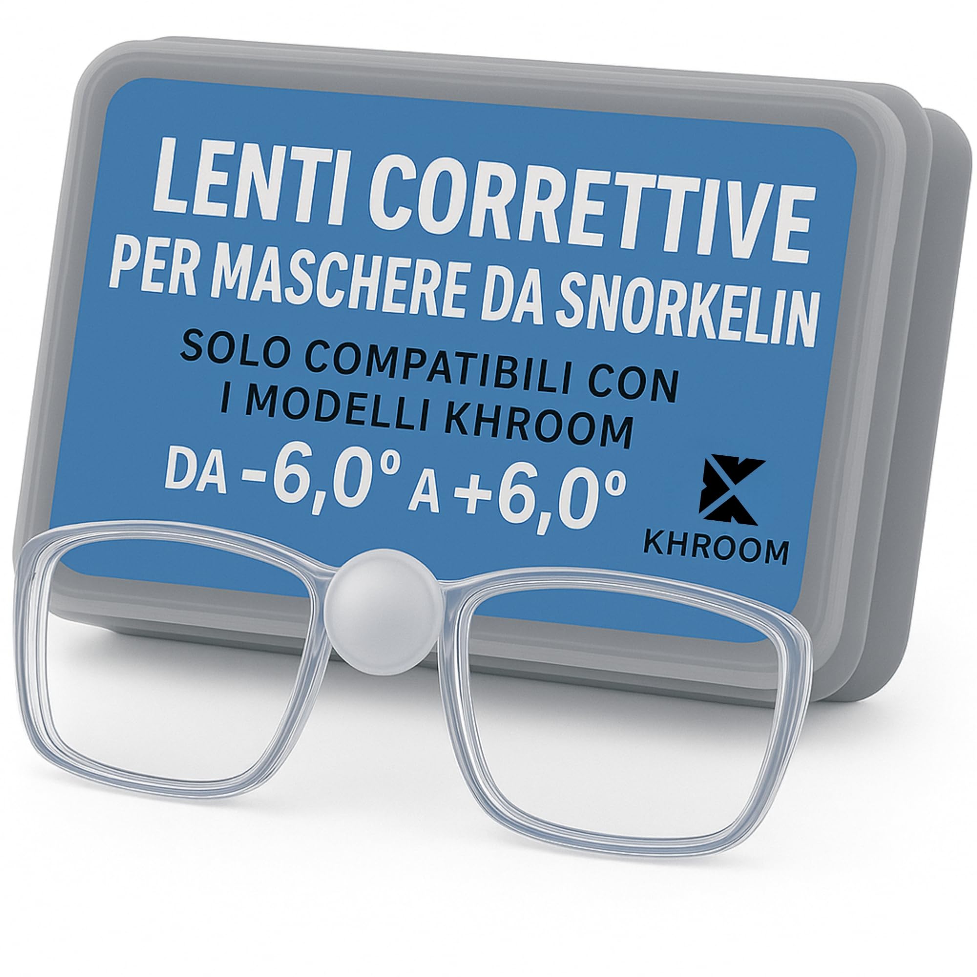 Khroom Lenti di ricambio per maschera da snorkeling | accessorio compatibile Seaview Pro, X, Y, Kids | pezzo singolo, da combinare destra e sinistra