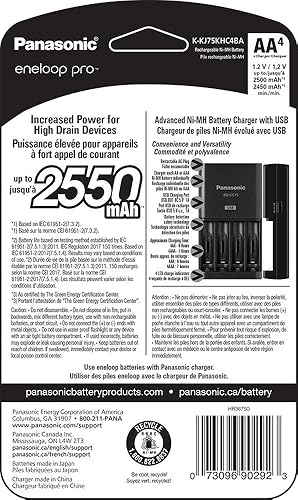 Miniatura 3 de Panasonic Eneloop Pro - Cargador de batería con cargador avanzado y baterías AA y AAA de alta capacidad