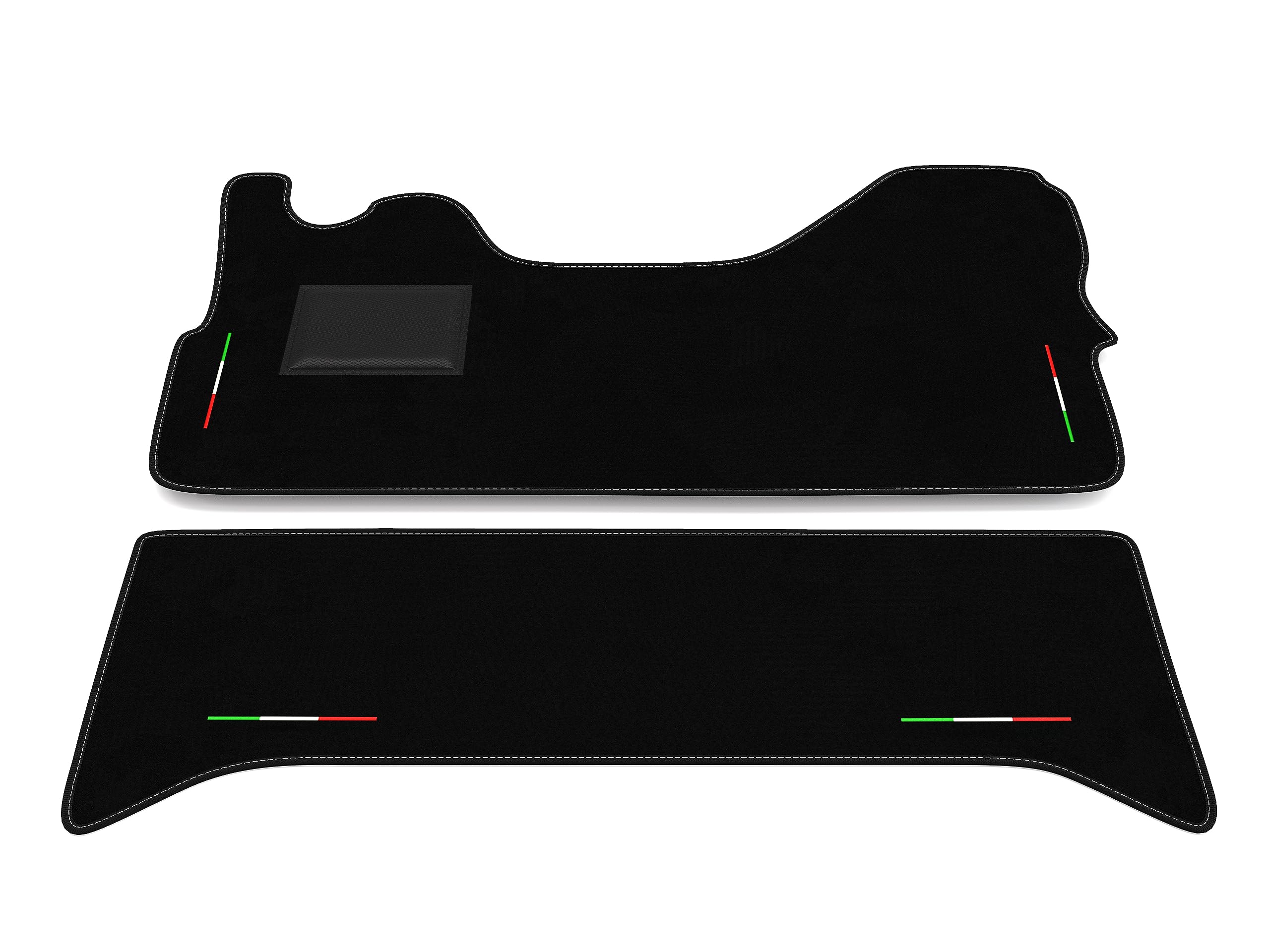 Tappetini compatibili con Iveco Daily - Cabina doppia 2014-2019, bandiera Italia, kit tappetini auto personalizzati, set tappeti in moquette, tappeto auto