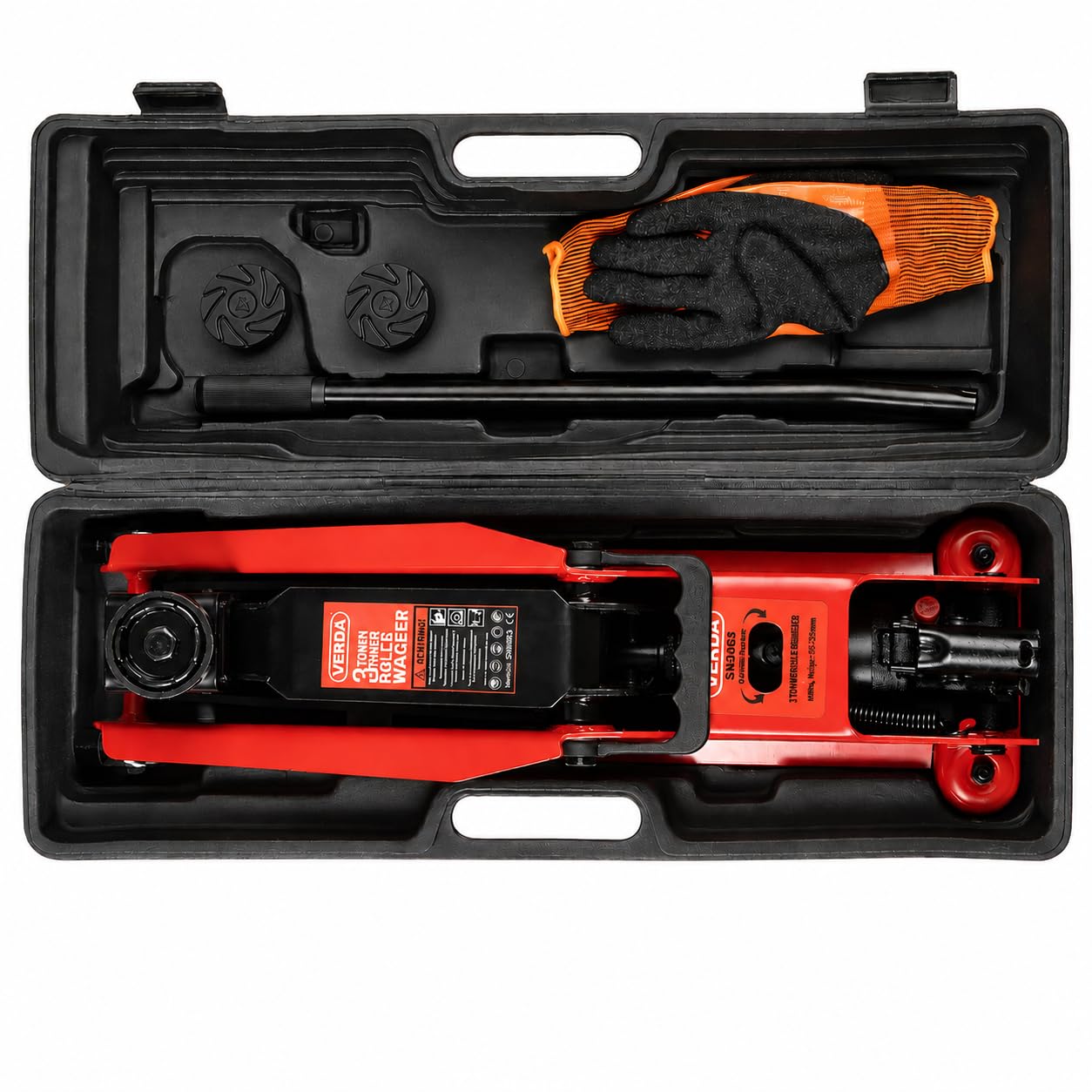 Cric idraulico 3T per SUV, 192-530 mm + 2 gommini + guanti di montaggio, cric idraulico per fuoristrada, SUV, Jeep, camper, auto, sollevatore professionale (SN3068)