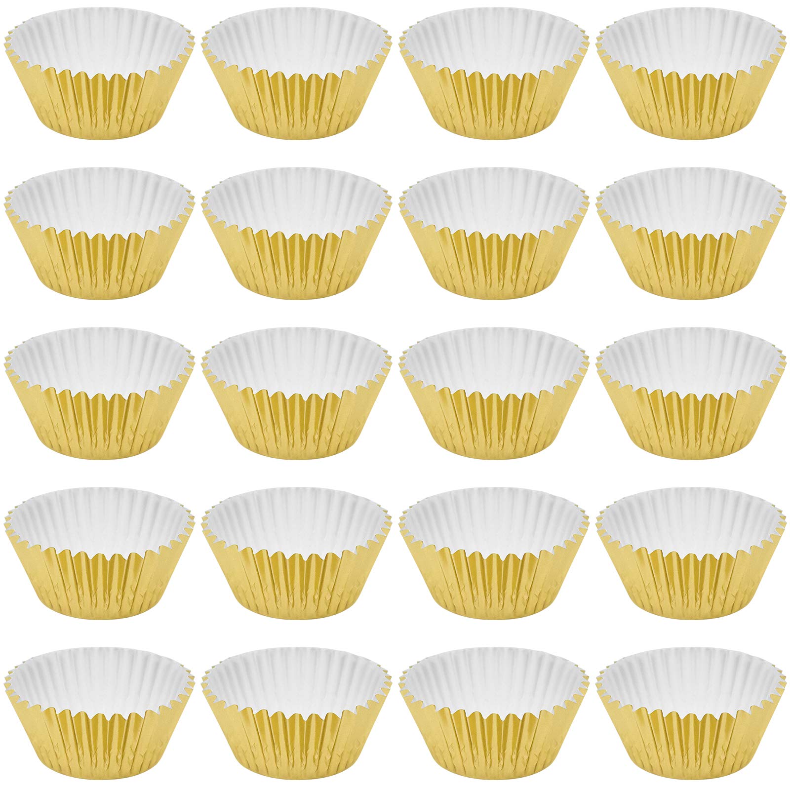 Caissettes à Cupcakes Papier Métallisé - Lot De 100 - Or - Allant Au Four Et Micro-ondes