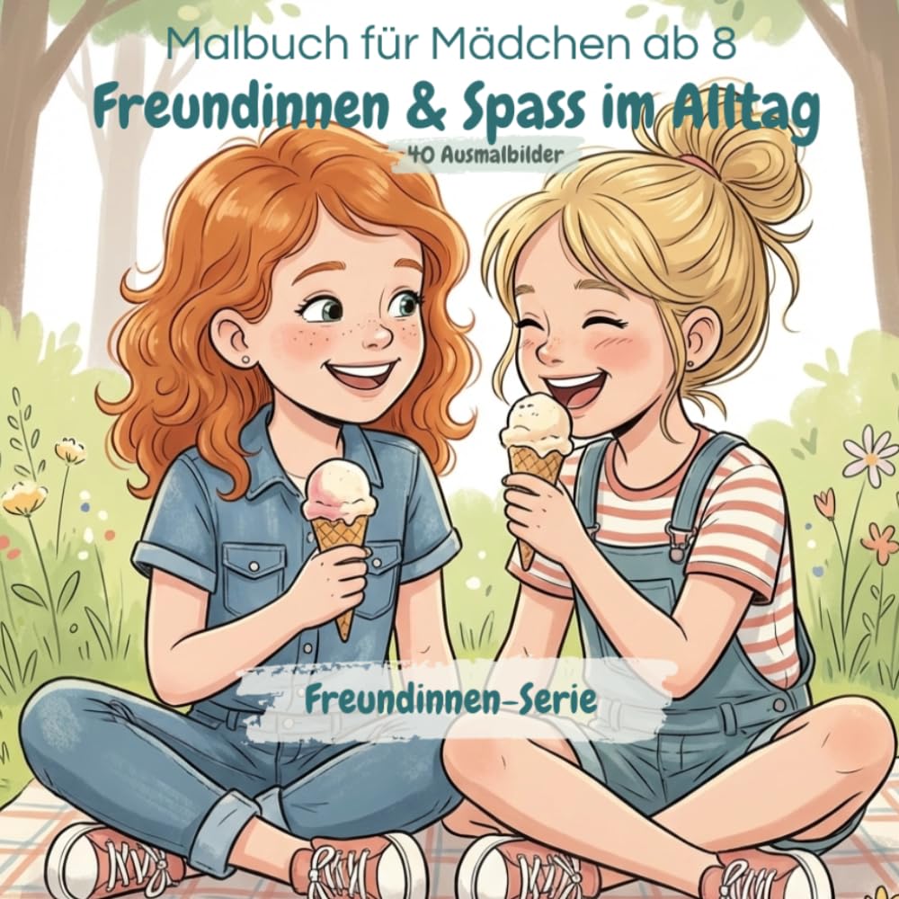 Freundinnen & Spaß im Alltag: Malbuch für Mädchen ab 8 Jahren – 40 liebevoll gestaltete Ausmalbilder über Freundschaft, Schule und gemeinsame Abenteuer (Freundinnen Malbuch-Serie)