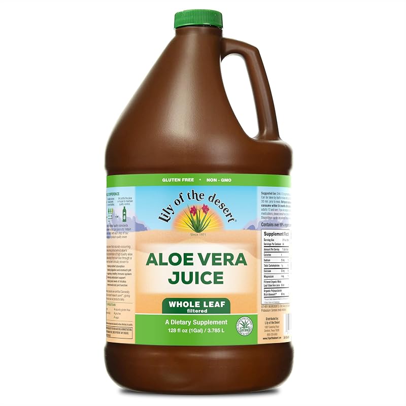 Lily Of The Desert Suco de Aloe Vera de Folha Inteira Filtrado com Aloesorb, 3,785 L