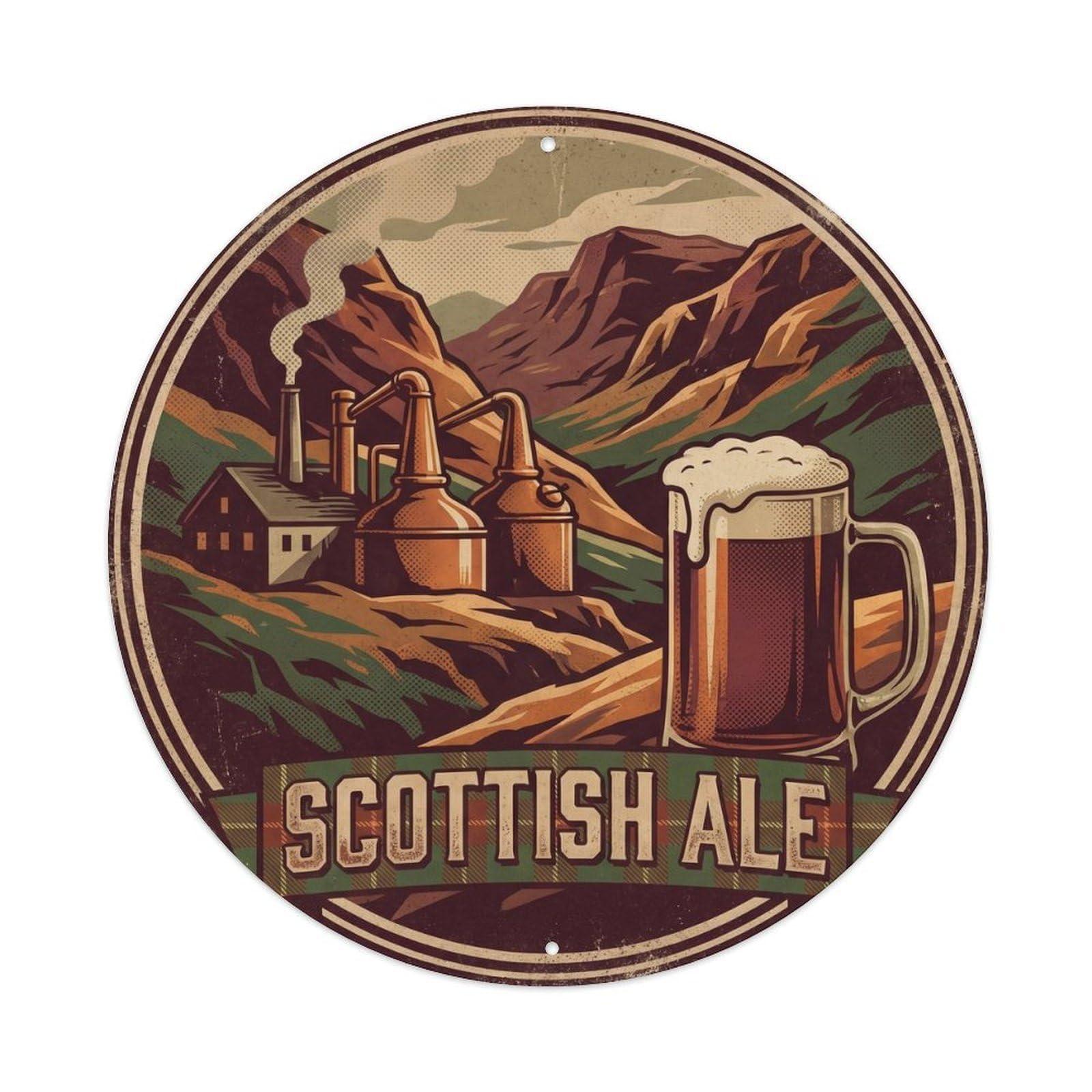 Traditional Scottish Ale Copper Kettle Pub Brewery Metal Tin Sign