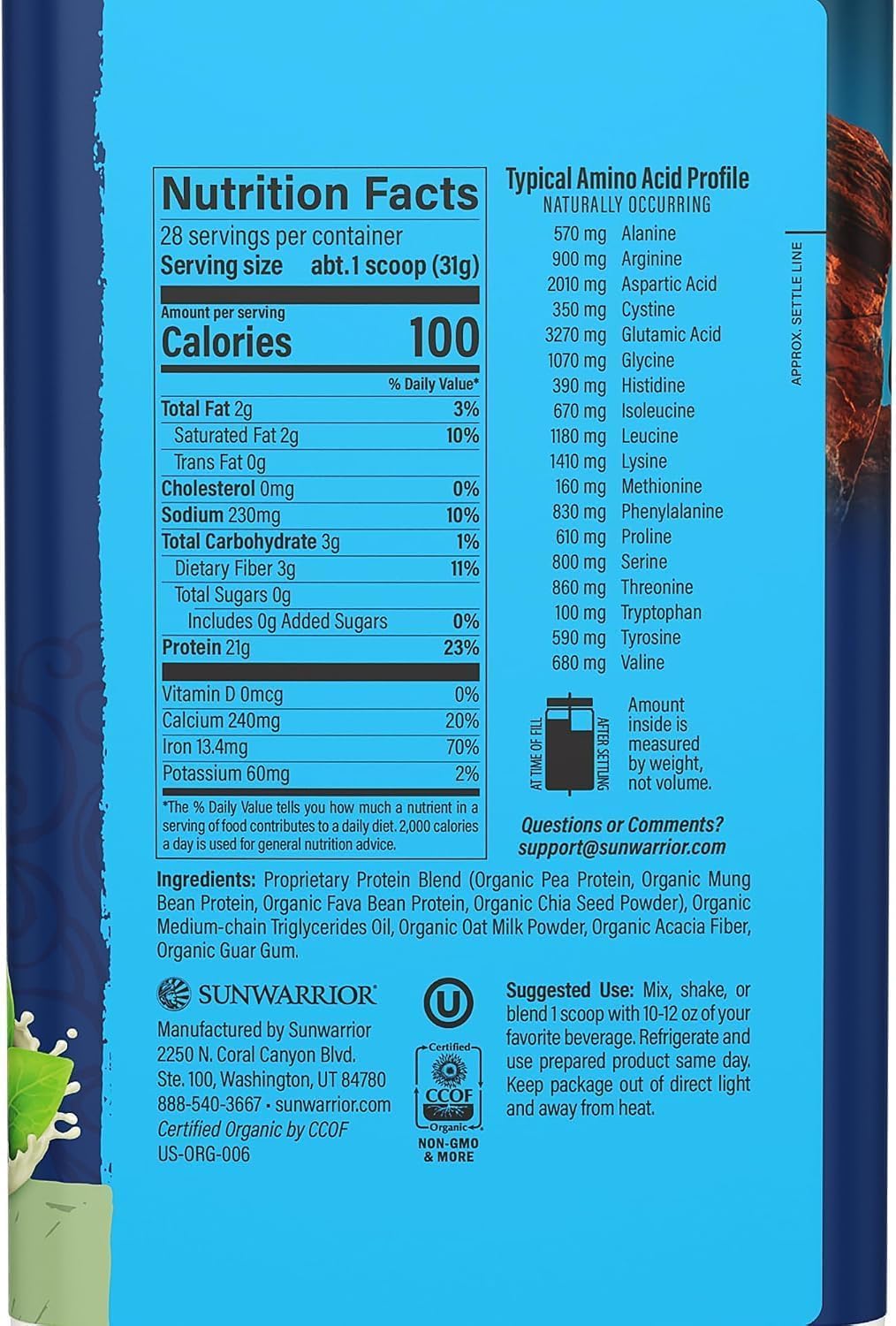 Sunwarrior Warrior Blend Organic Vegan Plant Protein Powder (15 Servings (Pack of 1), Berry Shortcake) — Amazon image 32