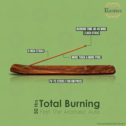 Miniatura 6 de Raajsee Varitas de incienso de eucalipto de 100 gm, 100% puro, orgánico, natural, enrollado a mano, libre de productos químicos, perfecto para