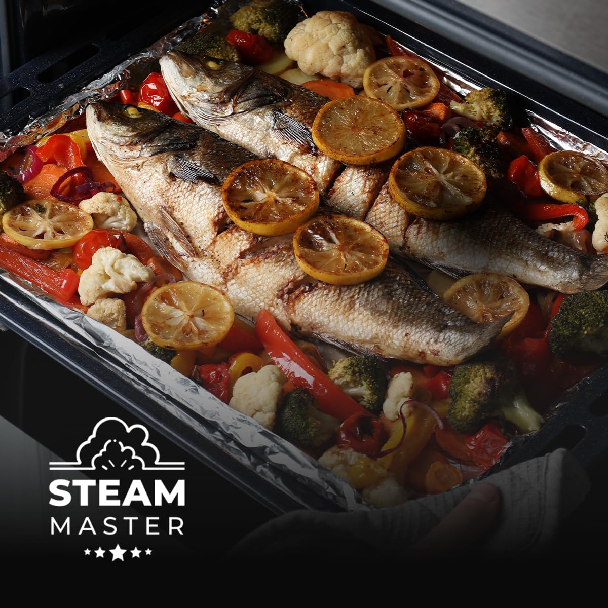 Cecotec Forno Incasso Multifunzione 53L Bolero Hexa M224500 Glass Black A. 2600W, 7 Funzioni con Grill, Defrost, Steam Assist, Basso Consumo, Facile Pulizia, Controllo Tattile, Ventilatore