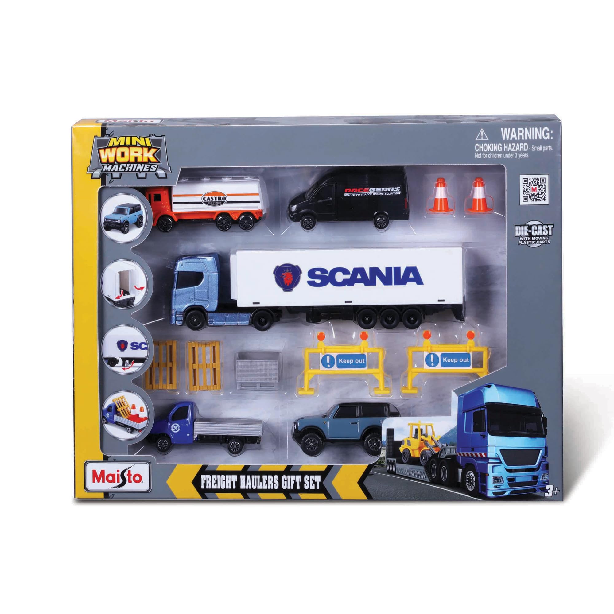 Maisto SCANIA FREIGHT HAULERS GIFT SET - Incredibly Detailed Die-Cast Vehicle Playset, Assorted Designs and Colours