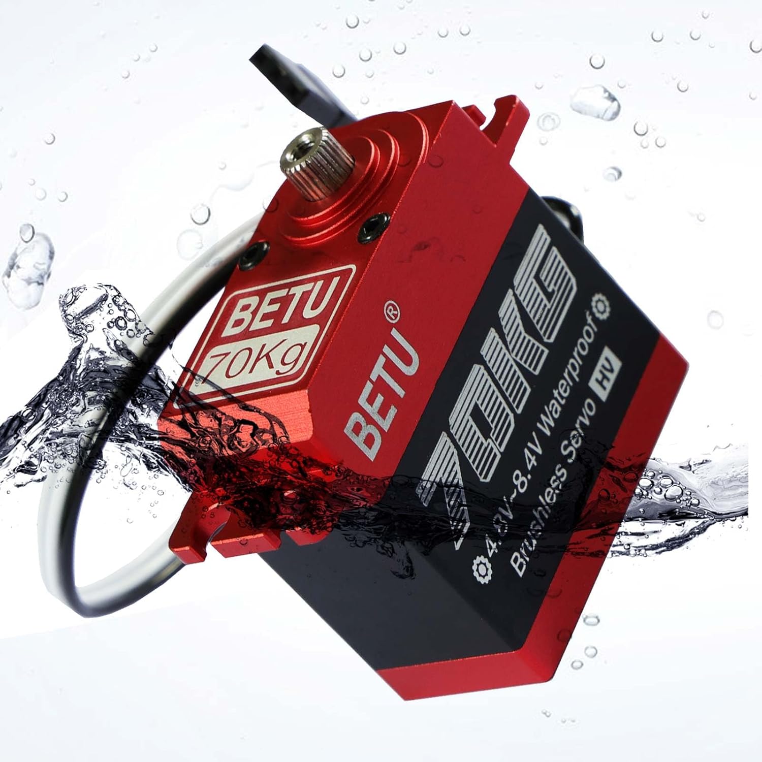 70kg Brushless Servo, Waterpoof Servo, High Torque Servo Compatible with 1/5，1/6, 1/8, 1/10 RC Car/Robot/Boat