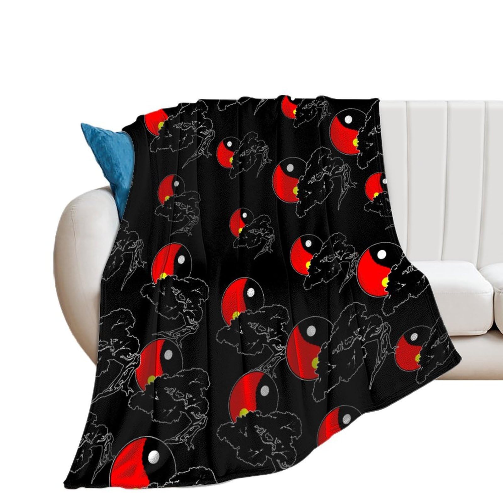 OUTBDNVFSA Bonsai Ying And Yang Tree Throw Blanket Lightweight Summer Blankets for Bed Sofa Camping Travel