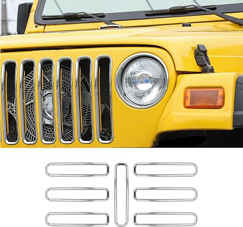 Insertos de parrilla delantera para Jeep Wrangler TJ 1997-2006 (cromado)
