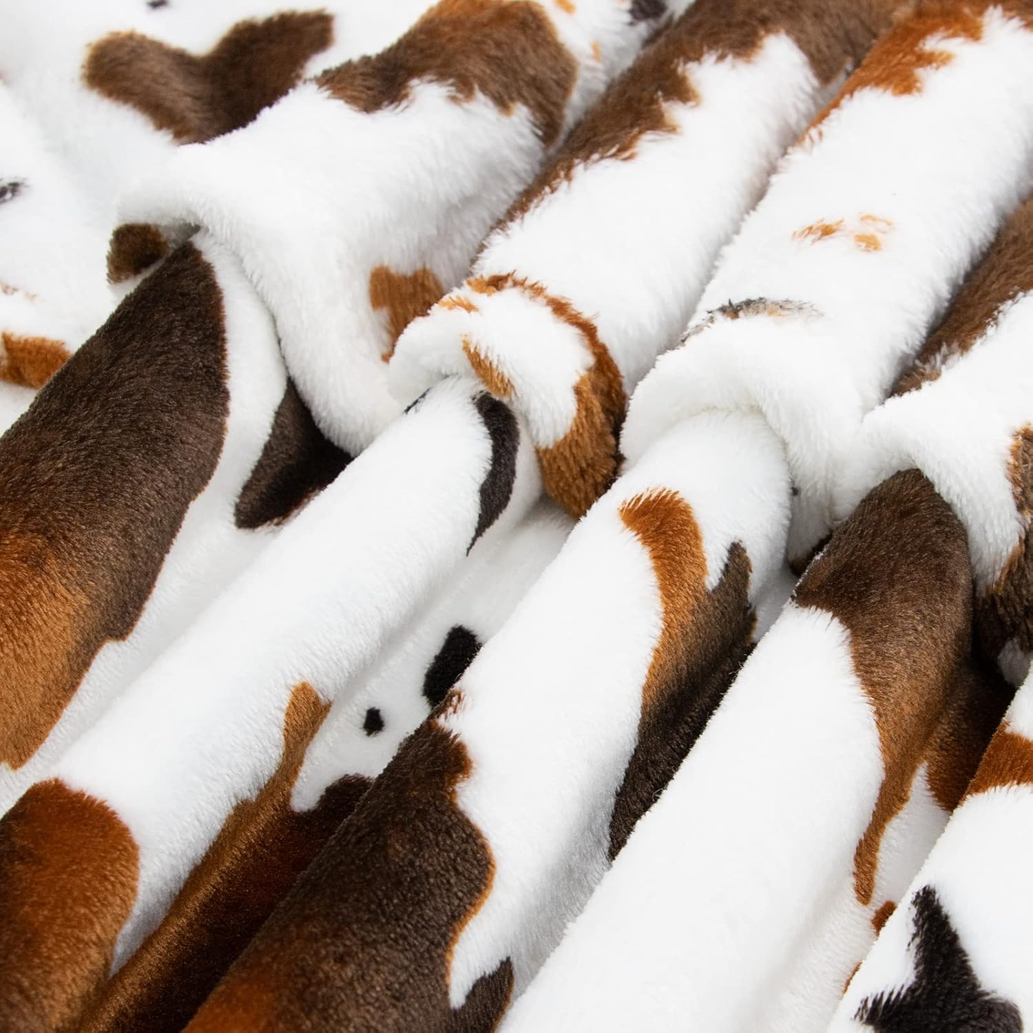 Cow Print Blanket Lightweight Fuzzy Brown Cow Print Throw