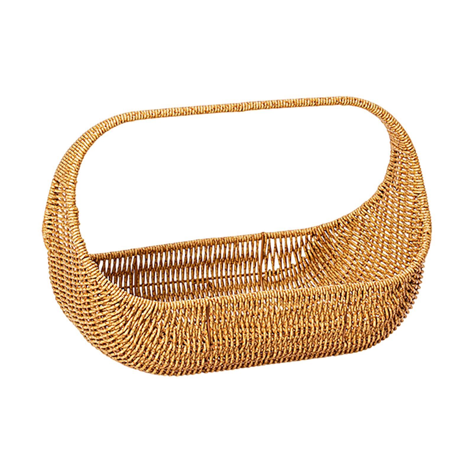 Ekoama Boat Shape Handwoven Storage Basket For Picnics Flower Decoration And Home Organization Craft Of Sturdy Material