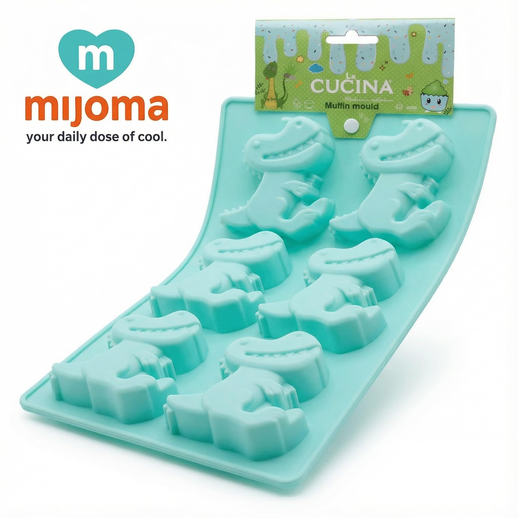 MIJOMA Forma do muffinek dla dzieci – silikonowa forma do pieczenia z motywem zwierzęcym – nie zawiera BPA i nadaje się do kontaktu z żywnością – 6 zagłębień – nadaje się do wielokrotnego użytku