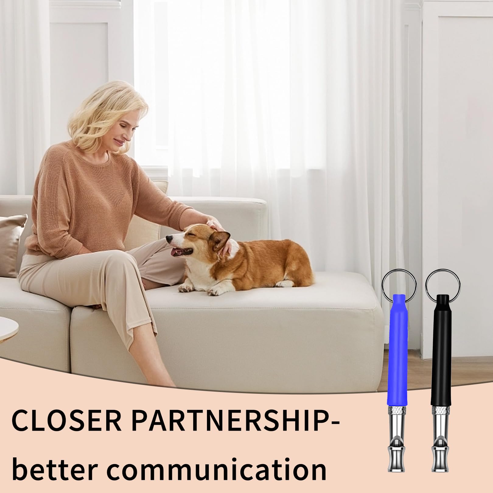 Lot de 2 Sifflets pour Chien Rütter Rückruf,Sifflet pour Chien Silencieux à Haute Fréquence,Sifflet Ultrason Chien Anti Aboiement,Aides à L'éducation pour Chiens,Sifflet D'aide au Rappel pour Chiens