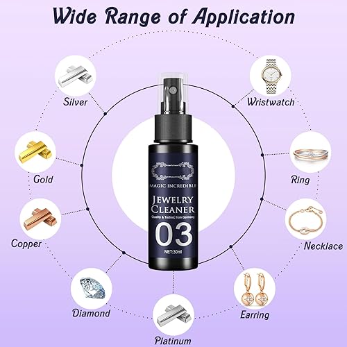 Miniatura 6 de Limpiador de joyas 03 para todas las joyas, spray limpiador mágico de joyas, limpiador de joyas antideslustre, spray de limpieza rápida de joyas,