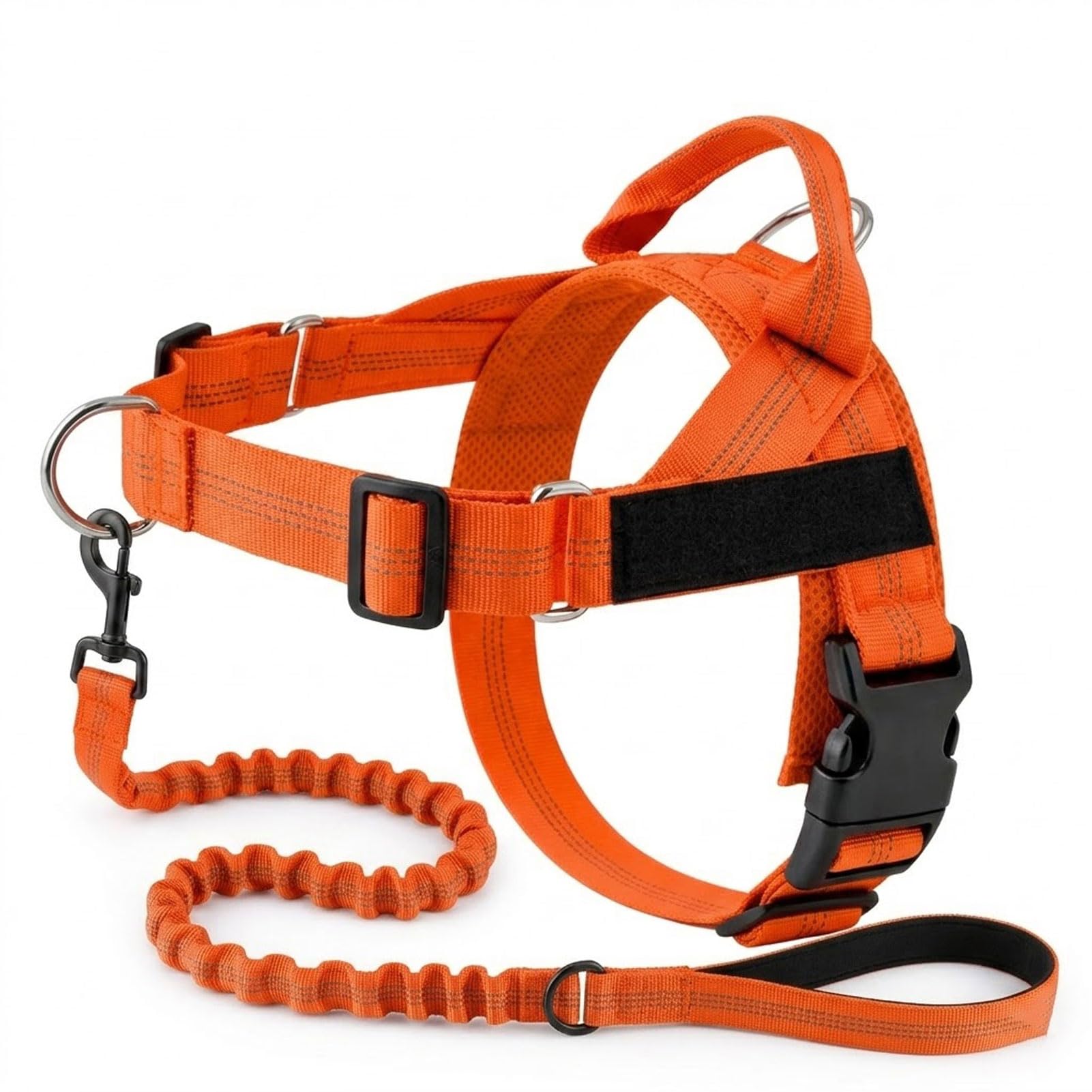 No Pull Dog Harness Front Clip Pet Vest Adjustable Reflective Breathable Mesh Dog Walking Harnesses for Large Medium Small Dogs, Comfortable Daily Walk Harness (Orange,L)