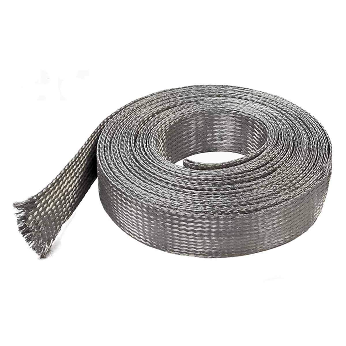 Geflochtenes Erdungsband, Flaches Erdungsband aus verzinntem Kupfergeflecht, 2,5 x 28 1000 mm