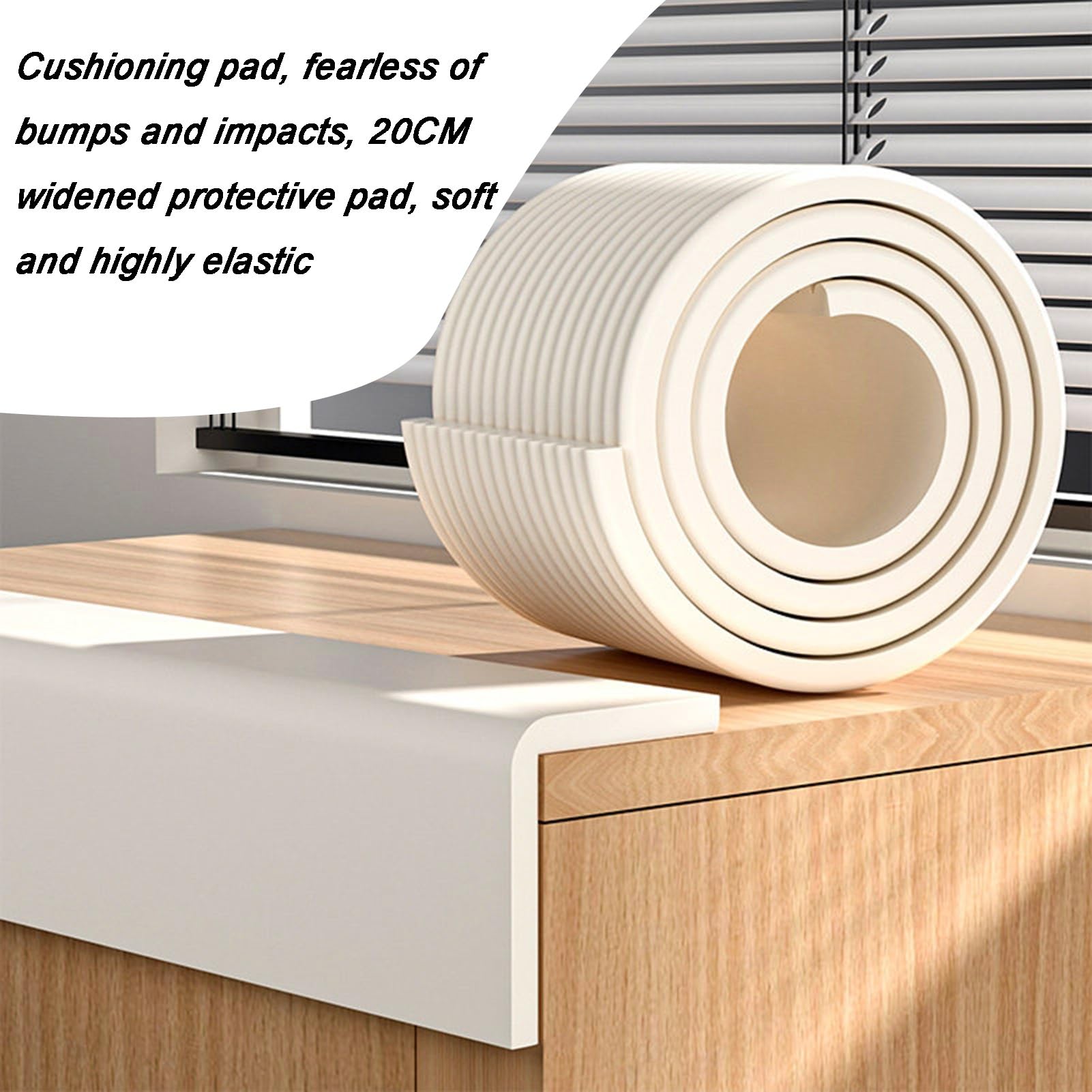 Protector de esquinas de borde de espuma autoadhesiva, protectores de seguridad para mesas, sillas, armarios, muebles, 20 cm de ancho, 1 m de largo