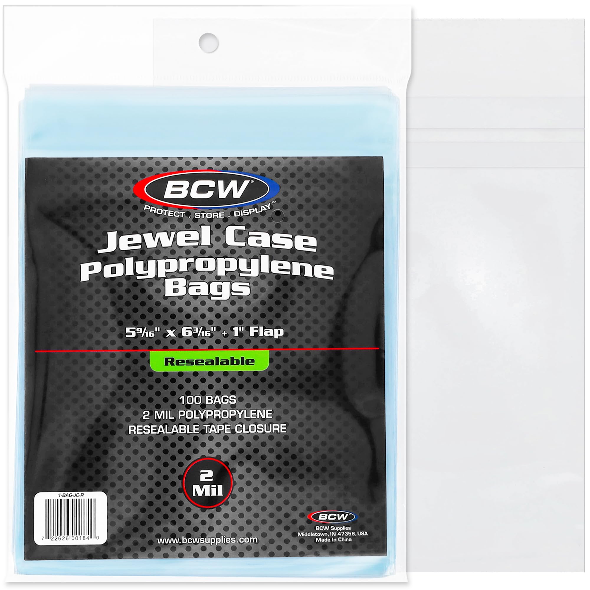 BCW Resealable Jewel CD Case Bags | Protect Collectible Compact Discs | 1"" Flap Closure | Crystal Clear | Acid-Free Polypropylene | Long-Term Storage