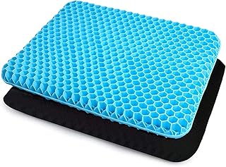 Coussin de Chaise,Coussin de Gel Respirant, Coussin Anti Escarres, Soulage la Pression sur Le Orthopédique avec Housse Antidérapant pour Voiture/Bureau/Maison/Fauteuil Roulant (Bleu Lait)