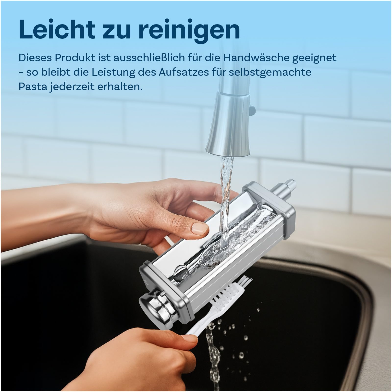 Nudelaufsatz für KitchenAid Küchenmaschine 3-teilig – Pasta Roller, Spaghettischneider & Fettuccineschneider – Edelstahl Aufsätze - Küchenmaschinen Zubehör für KitchenAid von MMOBIEL