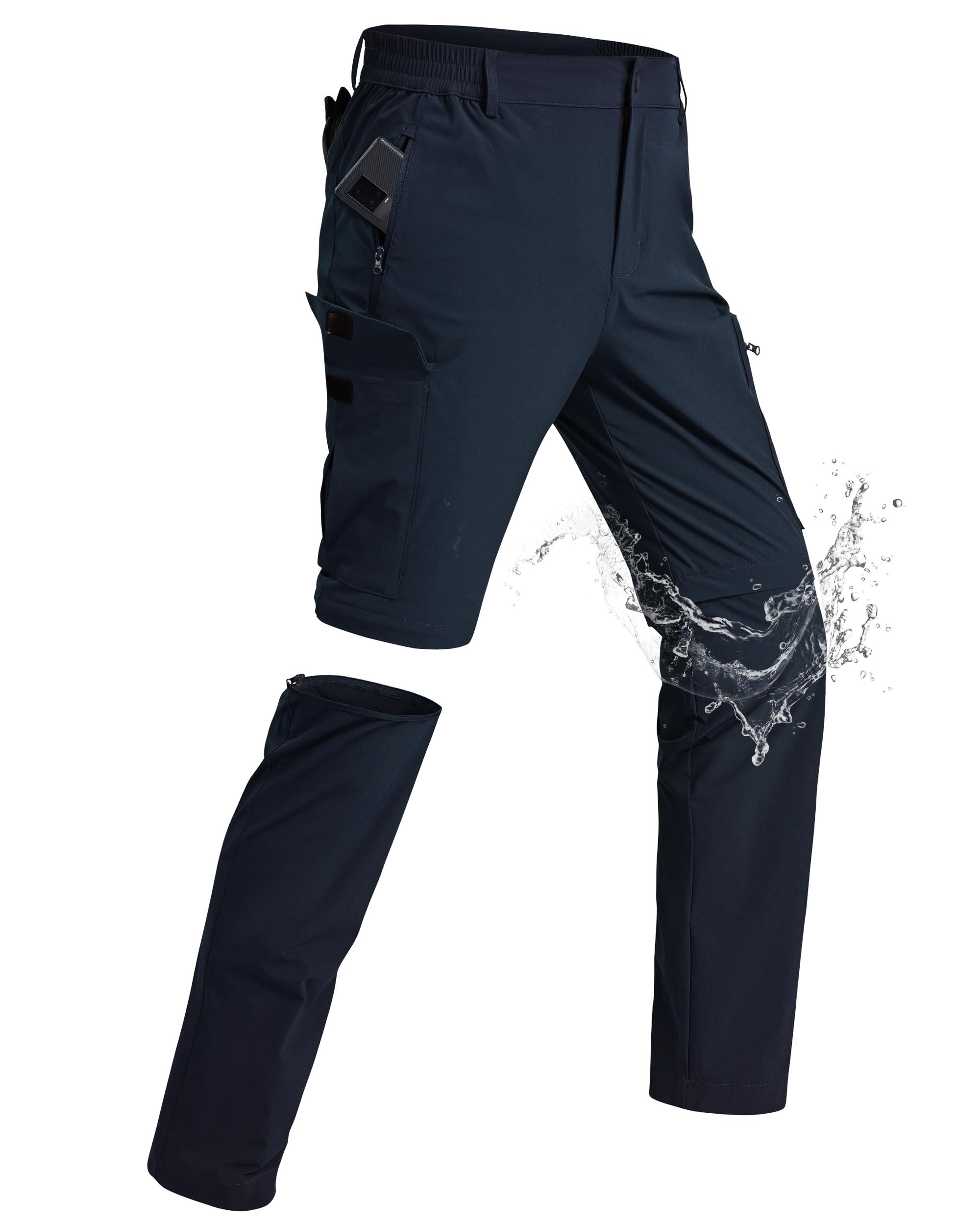 Wanderhose Herren Zip Off Abnehmbar Leicht Arbeitshosen Männer Kurz Wasserdicht Trekkinghose Herren Schnell Trockend Multi Taschen