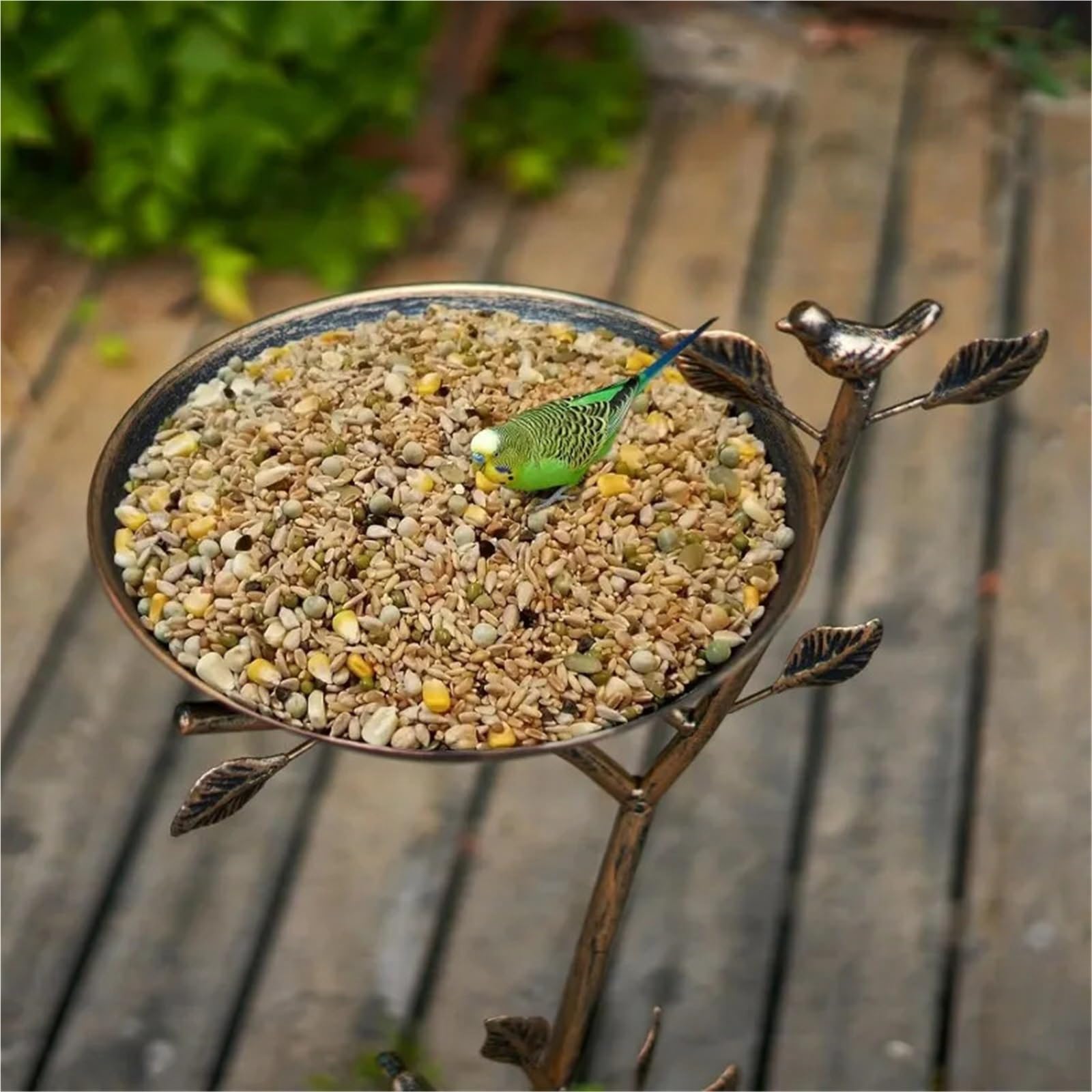 Vogeltränken Vogelbad aus Gusseisen mit Sockel, Durchmesser 28,9 cm B x 78,7 cm H, Vogelbad for draußen, Vintage-Vogelbad aus Metall, Garten- und Hofdekoration